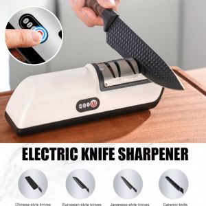 Kitchen Electric Knife Sharpener Multifunctional Automatic Professional 4 Gears USB Electric Knife Sharpener Adjustable Rechargable Sharpener Kitchen Tool