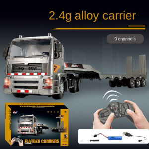 [MY Stock]1:20 Alloy Flatbed Large Truck Trailer 2.4G Remote Control Toy Hot Sale RC Engineering Vehicle Model