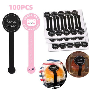 100Pcs Long Style Self-Adhesive Sealing Label Sticker Bakery Cake Packaging Labels Handmade Thank You Gift Decor Sticker