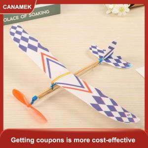 【CANAMEK 】 Rubber Band Elastic Powered Aircraft Glider Flying Plane Airplane DIY Kids Toy