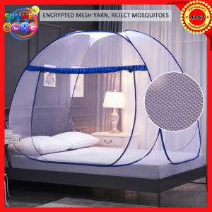 King Size Foldable Mosquito Net Tent for Kids And Family 180CM-200CM - Drop Resistant, Insecticide Treated, Pink/Blue - Polyester Material with Steel Wire
