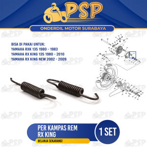 Per Kampas Rem Belakang RX King (Set Isi 2) - Pir Peer Kampas Sepatu Rem Yamaha RXK RX S RX King New