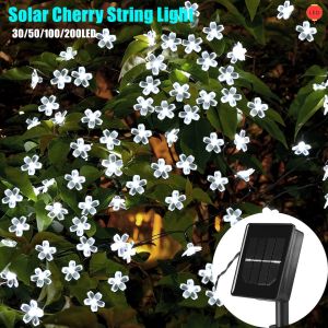 ??Original Product+FREE Shipping?? Ready Stock Solar Cherry Blossom String Light Solar Fairy String Light LED Sloar sakura Light Flower Light Waterproof Solar Lights Solar Garden Light Garden Lawn Wedding Christmas Party Decoration Lamp
