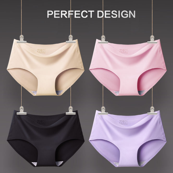 Women Briefs Ladies Ice Silk Seamless Breathable Underwear Sexy