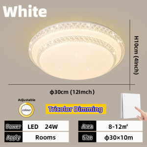 (HOT)Nordic Diamond Remote Control Tricolor Dimming LED Ceiling Light Childrens Room/Bedroom Light Ceiling Lamp