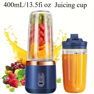 Portable Juicer 2-in-1 Multifunctional Rechargeble Battery | Compact Food Grade Cup Easy to Carry Outdoors Durabl Plastic Material with 6 Blades & USB Charger - Suitable for Making Smoothies Shakes Iced Drinks