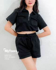 MyYoora Haerin Crop Sporty Set Wanita JP492