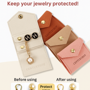 Snap Button Mini Jewelry Storage Bag Mini Jewelry Bag Portable Folding Jewelry Storage Bag Pure Color