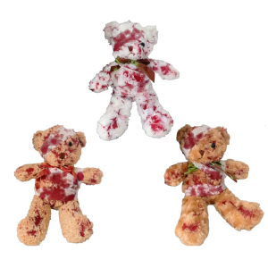 Eerie Mutilated Bear Plush Toy PP Cotton Texture Cosplay Prop for Halloween Role Play Event and Home Accessories