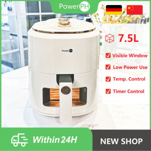 POWERPH Air Fryer 7.5L White Household Multi-functional Oil Free Non-Stick White Airfryer With Free Liner