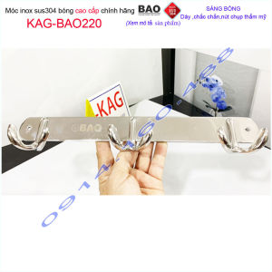 Móc Inox Bảo KAG-BAO220 móc áo phòng tắm cao cấp SUS304 đúc đặc sang trọng thiết kế tinh tế đến từng chi tiết