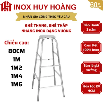 [Dạng Vuông] Ghế thắp nhang inox ghế thang inox ghế cao ghế leo cao ghế dài inox nhiều kích thước