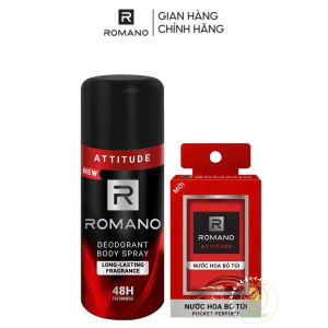 [Tiện Lợi] Combo Xịt Toàn Thân Romano 195ml + Nước Hoa Nam Bỏ Túi 18ml – Lưu Hương Lâu
