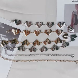 Hip Hop thắt lưng eo Chuỗi Trang Phục Kim Loại Trái Tim Bị Hỡ Cho Quần Jean phụ kiện thân Cho Phụ Nữ Hot Quần