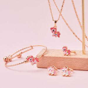 Set Perhiasan Anak Perempuan Pony: Cincin & Kalung Murah