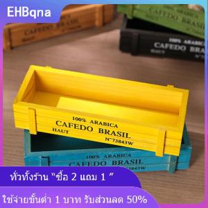 [COD] EHBqna KITCHEN กระถางต้นไม้ในสวนแบบย้อนยุคกล่องเก็บไม้สไตล์วินเทจสำหรับใส่เครื่องเขียนกล่องปากกากระถางต้นไม้สำหรับตกแต่งบ้านระเบียง