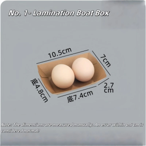 50Pcs Kraft Boat Tray PE Coated Disposable Hotdog Boats Kraft PaperFood Packing Tray Snacks