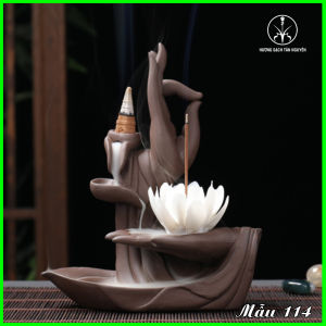 Thác khói phong thủy thác Phật Thủ Liên Hoa xông trầm gốm sứ thiết kế tỉ mỉ tinh xảo