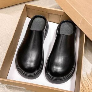 Free Shipping Thick-Soled Height-Increasing WomenS Mule Slippers For Outdoor Wear 2026 New Autumn Style Perfect For Petite Women Casual Slip-On Shoes