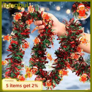 fanghui 2M Christmas Tinsel Ribbons Indoor Party Decor DIY Christmas Tree Home Bar Decoration Santa Claus Ribbons Wreath Decor Ornaments