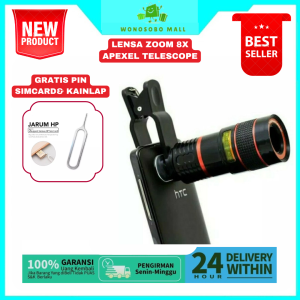 Lensa Telescope 8x zoom Handphone universal Hitam
