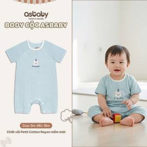 Bộ body cộc thương hiệu Asbaby chất vải petit cotton viscose mềm mại thoáng mátNewborn -18 tháng