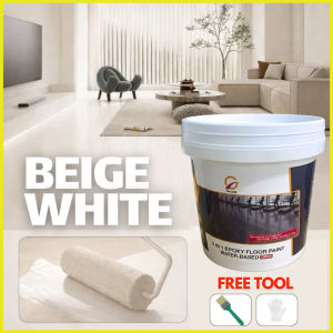 3IN1 Epoxy Floor Paint Cement Wear-Resistant Waterproof FREE paint brush and gloves 1kg (4 to 6 sqm)