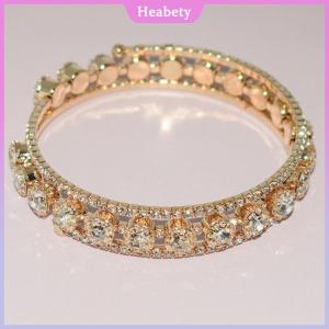 Heabety Thời trang pha lê Vòng đeo tay cho phụ nữ cưới Bangle tay trang sức nhiều lớp Bridal rhinestone vòng đeo tay