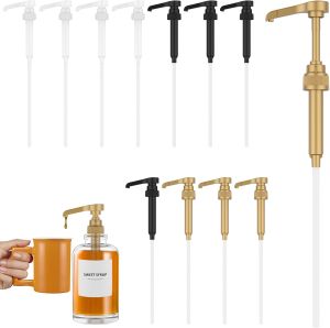 5pcs Syrup Pumps Fits Fits 750ml & 375ml Bottle Leakproof Coffee Syrup Pump for Syrup Bottles Cuttable Syrup Pump Dispenser Portable Coffee Flavoring Syrup Pump