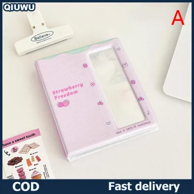 QIUWU Cartoon Photo Booth Album For 40 Pcs 2x6 Inch Photo Strips Bookmark 20 Pcs 4x6 4R Photo Holder Small Card Storage Book