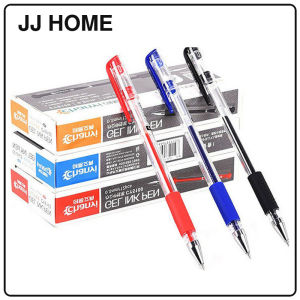 【JJ HOME】0.5mm Soft Grip Gel Pen | Smooth Writing Black Red Ink | 12pcs Value Pack
