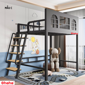 [ Freeship HCM] [ Trả góp 0%]  [Có ảnh và video thực tế] GIƯỜNG TẦNG THÔNG MINH KHUNG SẮT OHAHA - GTS002