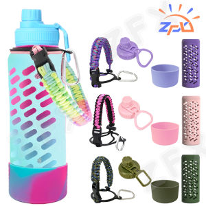 ZFX 4pcs Silicone Boot Lid Accessories 22oz/32oz/40oz BAP-free Silicone for Hydroflask Aquaflask CIVAGO Paracord Handle Outdoor Sports