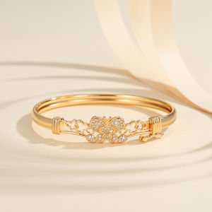 Y073 Gelang Tangan wanita Lapis emas dengan Hiasan berlian aksesoris perhiasan fashion