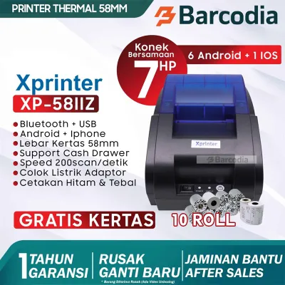 FREE 10 KERTAS PRINTER BLUETOOTH KASIR/PPOB IWARE C58BT THERMAL 58MM ANDROID+IOS+WIN - FREE KERTAS / MESIN CETAK STRUK BLUETOOTH