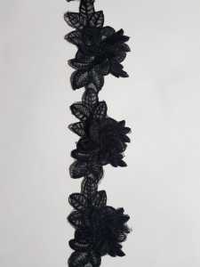 Renda Bordir Roll Motif Violet Lebar 7 cm