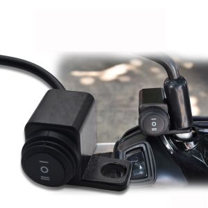 Switch Tiga Jalan Domino Instalasi Cermin Universal untuk Mini Lampu Kendaraan/Bahaya/Lampu Kabut - Hitam