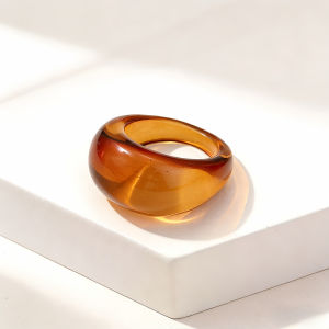 Colored Resin Rings Retro Transparent Resin Acrylic Ring Colorful Resin Plastic Finger Rings For Women