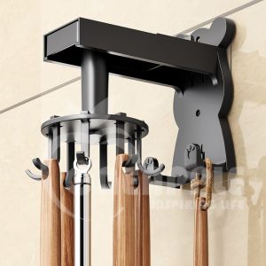 Kitchen Rotating Hook Wall-Mounted 8 claws rack kitchenware storage rack spatula spoon cutting board Multifunctional