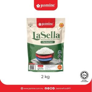 Jasmine LaSella Parboiled Rice 2KG – Beras Basmati 101 Sella Cream Steamed Long Grain Rice Fluffy Healthy & Non-Sticky Food beriani