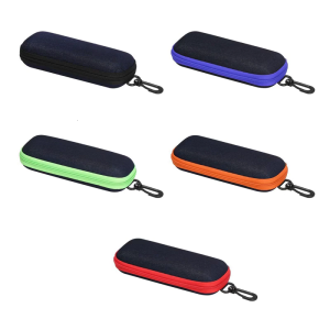 Practical Jeans Eyeglass Case with Zippers Closure and Carabiner Hook for Secure Storage of Sunglasses Reading Glasses