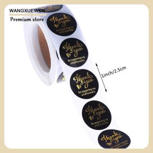 [COD] 500pcs Thank you sticker wedding decor seal hot stamping pink black round label