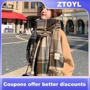 【ZTOYL】 แฟชั่นใหม่ผ้าพันคอลายสก็อตสำหรับฤดูหนาวผ้าแคชเมียร์เทียมแบบคลาสสิกสำหรับผู้หญิงฤดูใบไม้ร่วงและฤดูหนาว