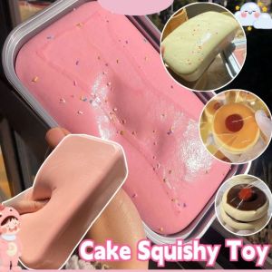Sticky Box Cake Squishy Toy Slow Rising Soft Ice Cream Box Stress Reliever with Sticky Hand Gift