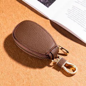 Dompet Gantungan Kunci Mobil / Motor Dengan Zipper Bahan Kulit PU Tebal