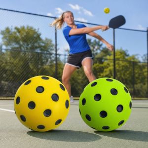 ALLLUCK PU Foam Foam Pickleball Balls Quiet Bounce High Bounce Pickleball Training Balls Soft Silent Quiet Pickleball Balls for Pickleball Training