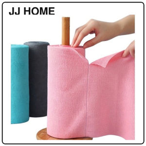 【JJ HOME】Reusable Tear-Away Kitchen Towel Roll with Optional Wooden Holder