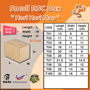 Box Small RSC Box Carton Box Karton Kotak Packing Paper Box Kotak Storage Box Cardboard Corrugated