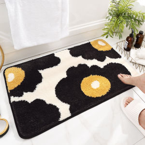 40*60cm Absorbent Floor Mat Bathroom Anti Slip Flower Mat Home Decoration Quick-Drying Fluffy Rugs