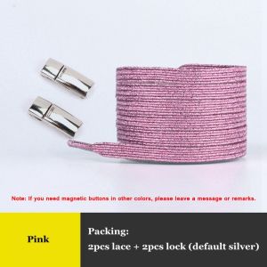 Rainbow Flat Shoelaces Magnetic Metal lock No tie Shoe Laces Elastic Suitable For All Shoes Sneakers Lazy Shoes Lace 1 Pair